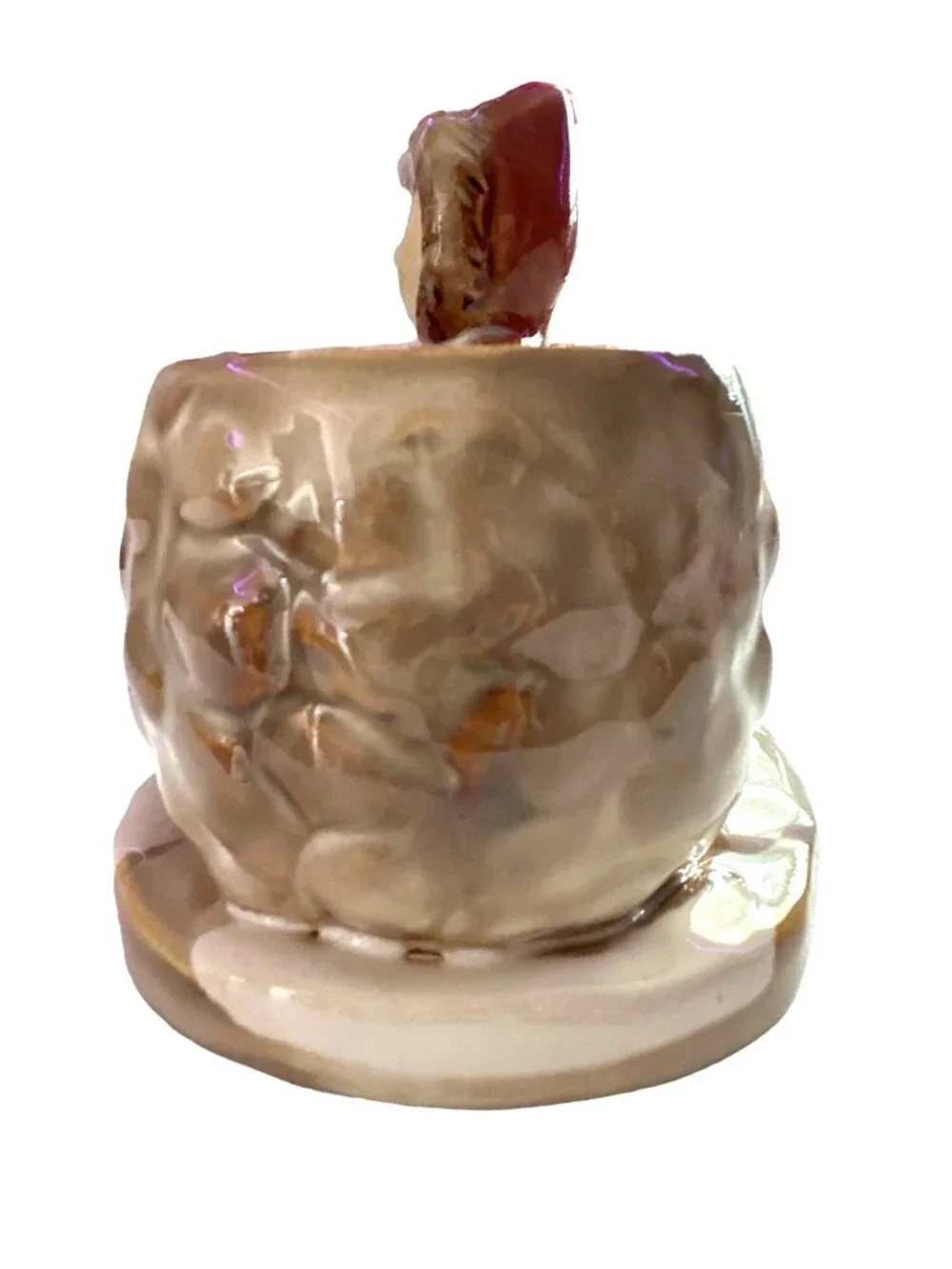 Yankee Candle Tea Light Holder VINTAGE Figurine Eskimo Girl Penguin Christmas
